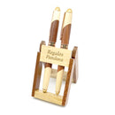 Bolígrafo con atril de madera doble [Regalo Personalizado]