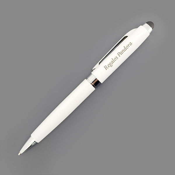 Lápiz Bolígrafo Blanco con Touch [Regalo Personalizado]