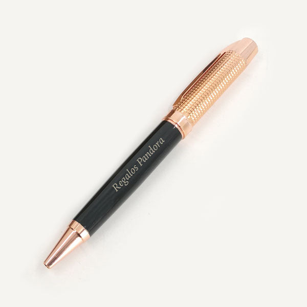 Lápiz Bolígrafo Negro Cobrizado Grip [Regalo Personalizado]