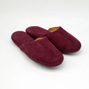 Pantuflas de Cuero Gamuza Burdeo