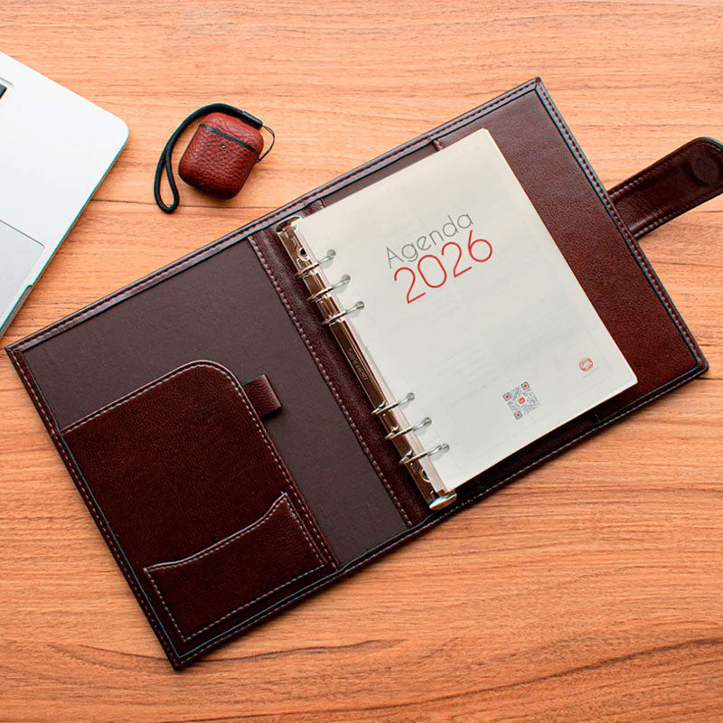 Agenda con Mecanismo A3030 - Año 2026 Café [Regalo Personalizado]