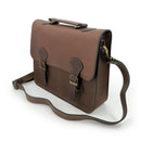 Maletín Vintage escolar cuero café