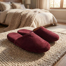 Pantuflas de Cuero Gamuza Burdeo