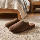 Pantuflas de Cuero Gamuza Cafe Moro