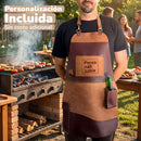 Pechera Parrillera Cuero Premium Dúo [Regalo Personalizado]
