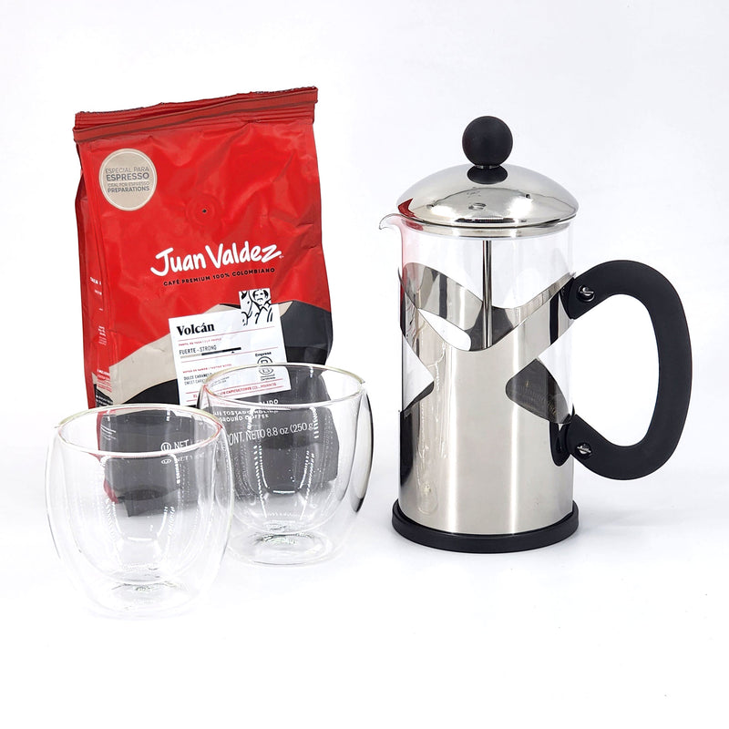Cafetera de prensa Francesa Bonjour Silver Juan Valdez [ Regalo Personalizado]