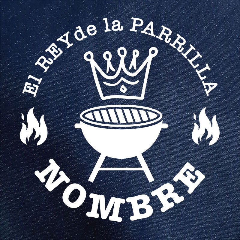 Pechera Mezclilla "El Rey de la Parrilla" [Regalo Personalizado]