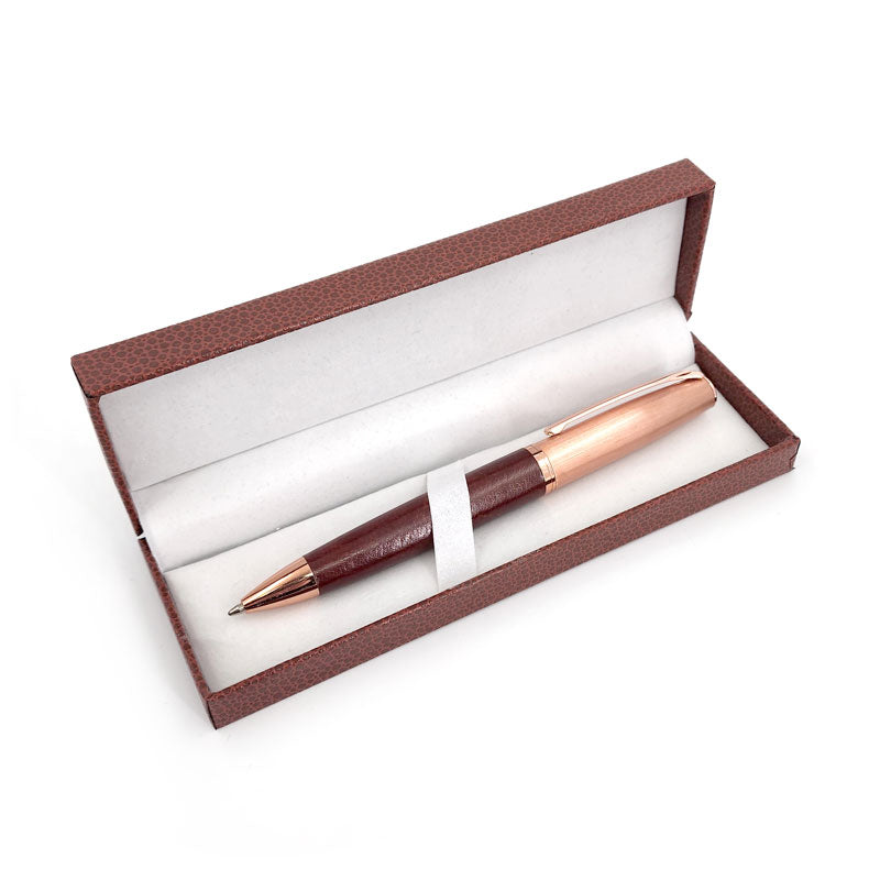 Lápiz Bolígrafo Cobrizado con Grip de Cuero [Regalo Personalizado]