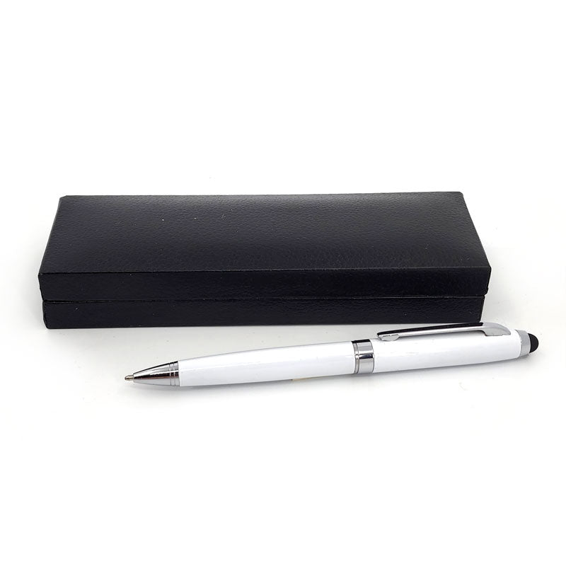 Lápiz Bolígrafo Blanco con Touch [Regalo Personalizado]