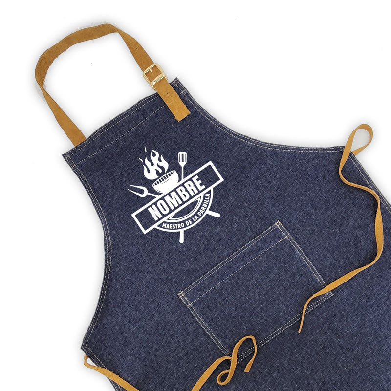 Pechera Mezclilla "Maestro de la Parrilla" [Regalo Personalizado]