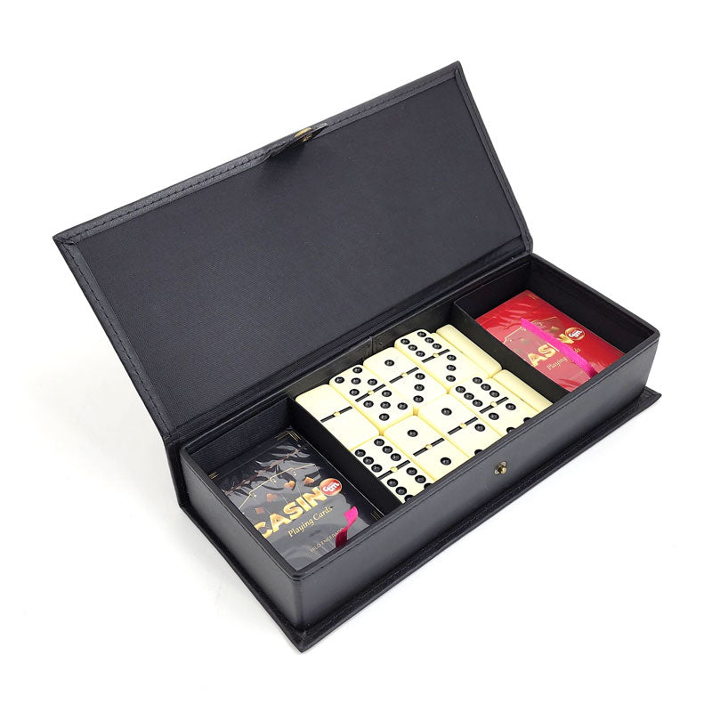 Set de Juego de Naipe y Dominó Negro