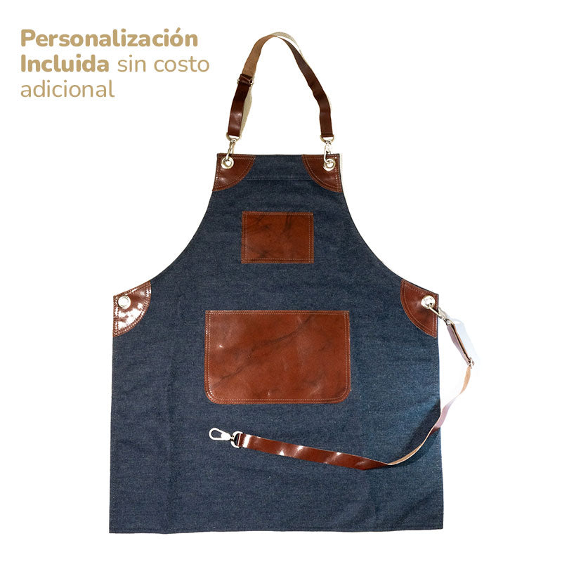 Pechera Mezclilla y Cuero  [Regalo Personalizado]