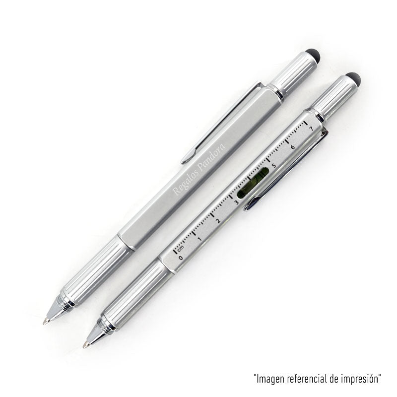 Bolígrafo Multifuncional Super4 Silver [ Personalizable ]