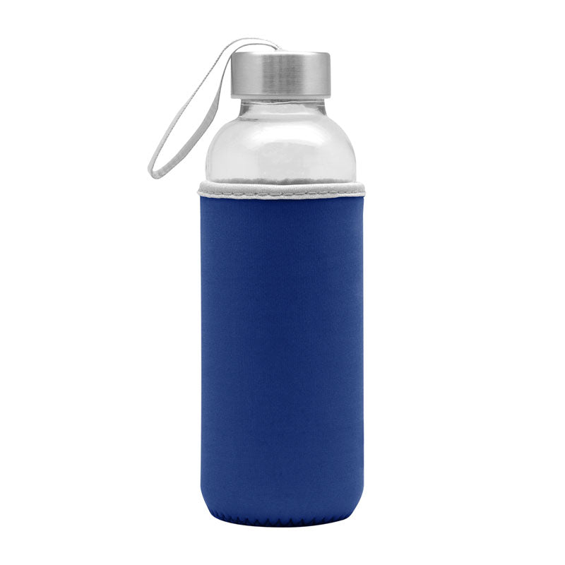 Botella de vidrio neopreno Azul [Regalo Personalizado]