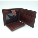 Billetera de cuero con porta documentos extraíble Castaño [Regalos Personalizado]