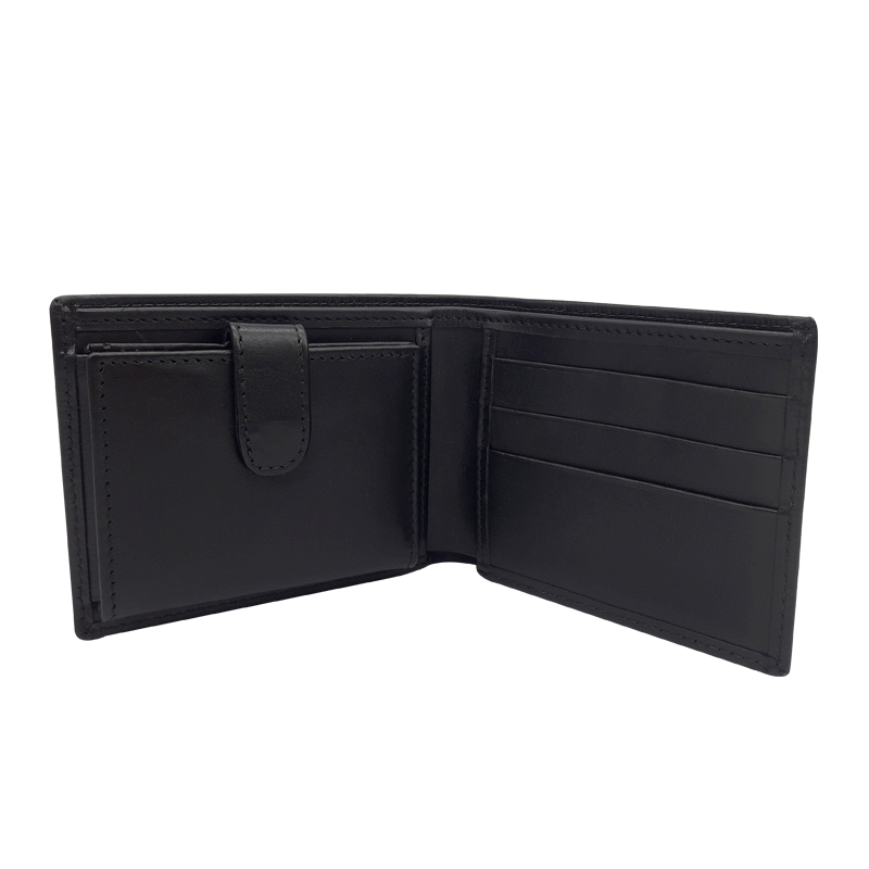 Billetera de cuero con porta documentos extraíble negro [Regalo Personalizado]