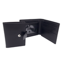 Billetera de cuero con porta documentos extraíble negro [Regalo Personalizado]