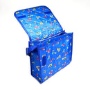 Bolso mudador números + toalla bebé celeste