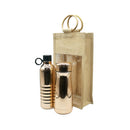 Set arpillera botella cobre + termo cobre