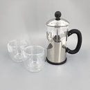 Cafetera de prensa Francesa Bonjour Silver con cafe Juan Valdez [ Regalo Personalizado]