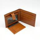 Billetera de cuero con porta documentos extraíble curry