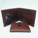 Billetera de cuero con porta documentos extraíble Castaño [Regalos Personalizado]