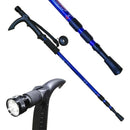 Bastón Trekking azul con linterna
