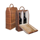 Porta Botella Doble de Mimbre Vintage